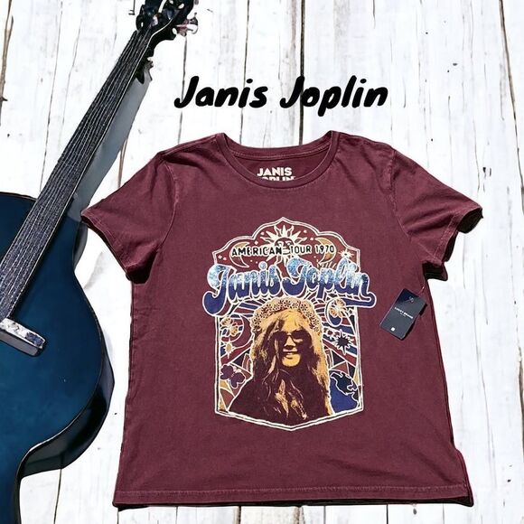 LUCKY BRAND NWT JANIS JOPLIN AMERICAN TOUR 1970 WOMENS CONCERT T SHIRT TOP MED - Picture 1 of 7
